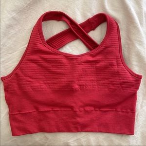 Alphalete Revival Vault Bra in Coral Red